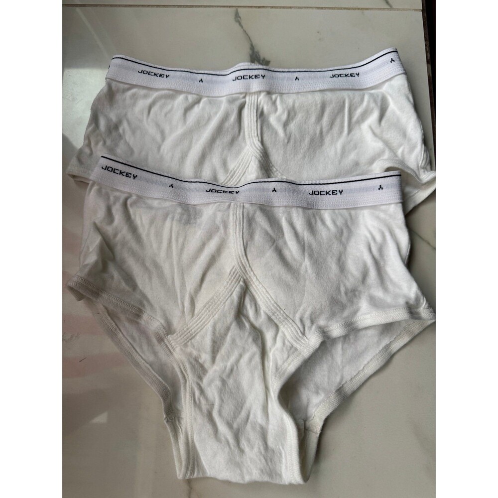 2 Pairs of Deadstock Vintage Jockey Classic Ycross White Brief Underwear Size 36